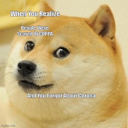 Doge | When You Realize; People Were Scared Of COPPA; And You Forgot About Corona | image tagged in memes,doge | made w/ Imgflip meme maker