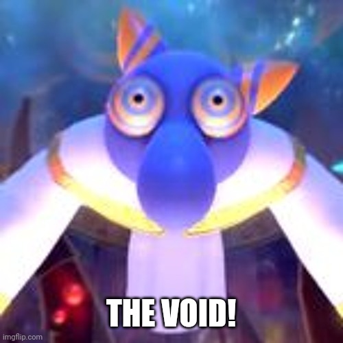 Hyness unhooded | THE VOID! | image tagged in hyness unhooded | made w/ Imgflip meme maker