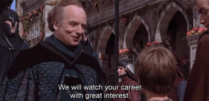 We will watch your career with great interest Blank Meme Template
