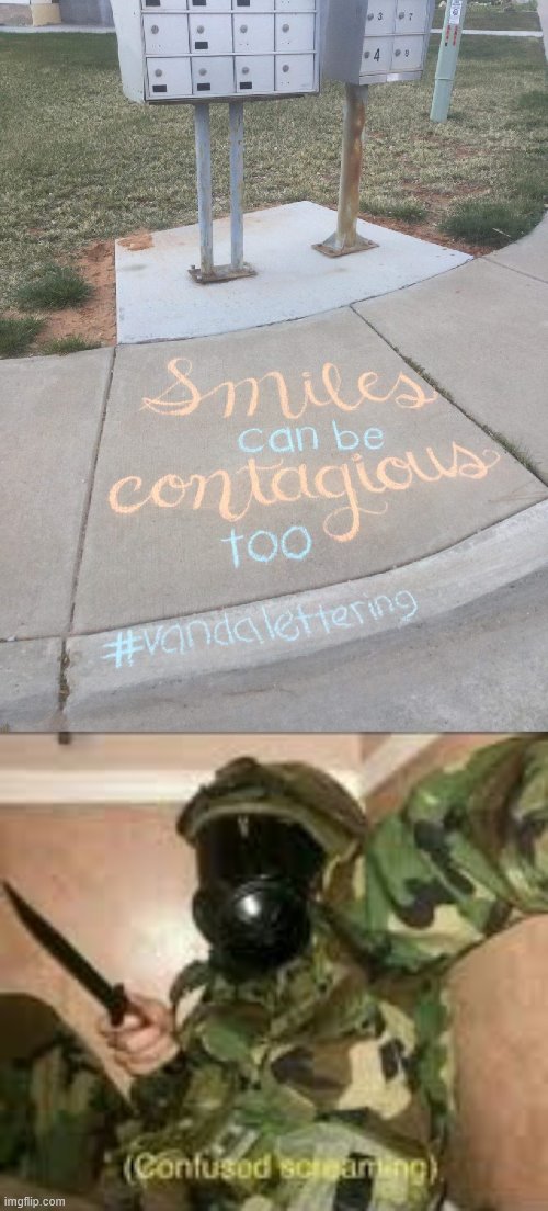 Oh hell no! | image tagged in confused screaming inside,memes,smiles can be contagious too | made w/ Imgflip meme maker