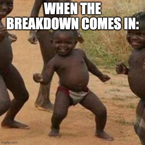 Third World Success Kid | WHEN THE BREAKDOWN COMES IN: | image tagged in memes,third world success kid | made w/ Imgflip meme maker