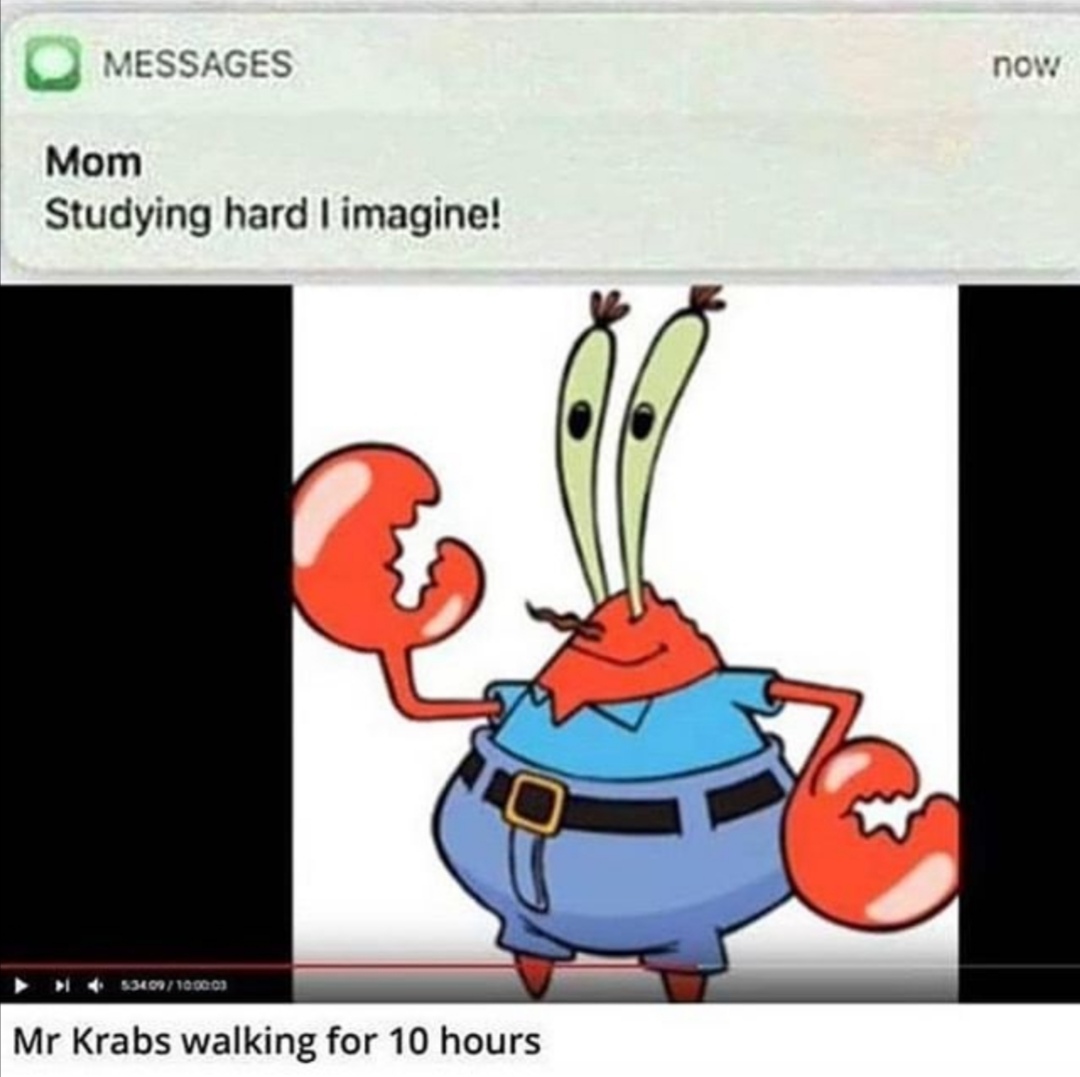 Mr Krabs vs Study Blank Meme Template