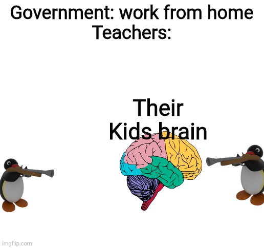 Blank White Template | Government: work from home
Teachers:; Their Kids brain | image tagged in blank white template | made w/ Imgflip meme maker