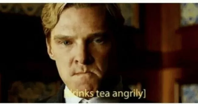 High Quality [drinks tea angrily] Blank Meme Template