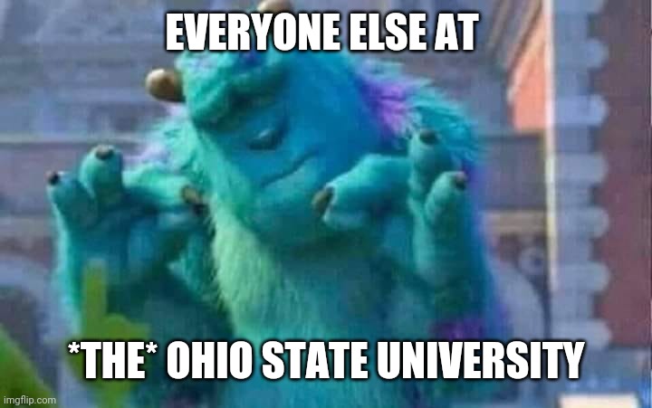 Sully shutdown | EVERYONE ELSE AT *THE* OHIO STATE UNIVERSITY | image tagged in sully shutdown | made w/ Imgflip meme maker