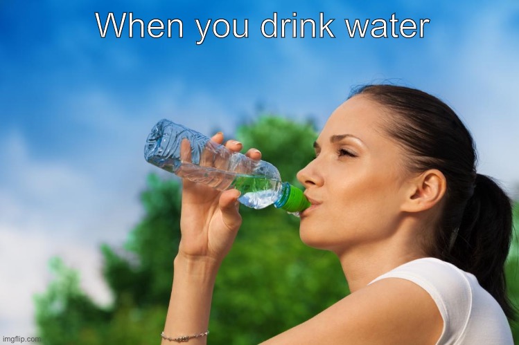 When you drink water | When you drink water | image tagged in funny | made w/ Imgflip meme maker