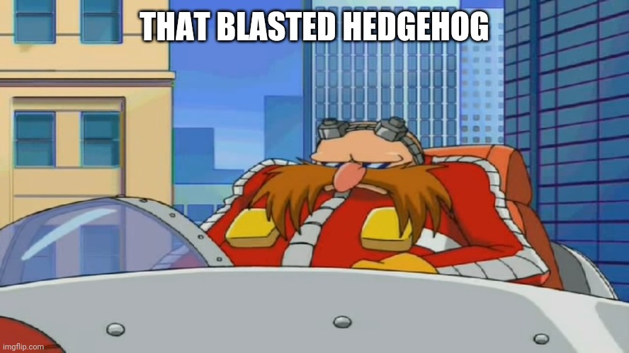 Eggman is Disappointed - Sonic X | THAT BLASTED HEDGEHOG | image tagged in eggman is disappointed - sonic x | made w/ Imgflip meme maker