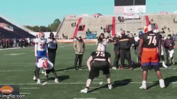 2020 Senior Bowl Bartch vs. Zuniga (Florida) | image tagged in gifs | made w/ Imgflip video-to-gif maker