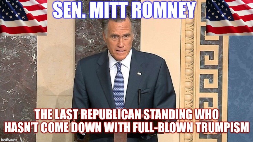 Trump impeachment revisited. Sen. Romney's Senate speech was a blast from the past of the era when the GOP stood for something. | image tagged in mitt romney patriotic senate speech,trump impeachment,mitt romney,senate,honesty,integrity | made w/ Imgflip meme maker