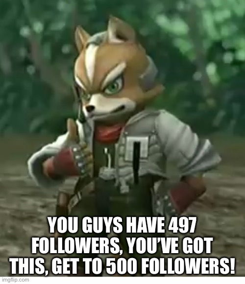 YOU GUYS HAVE 497 FOLLOWERS, YOU’VE GOT THIS, GET TO 500 FOLLOWERS! | made w/ Imgflip meme maker