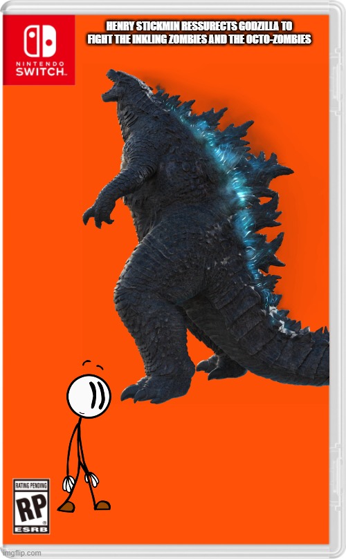 Those zombies wil fall to the king of the monsters!!!!! | HENRY STICKMIN RESSURECTS GODZILLA TO FIGHT THE INKLING ZOMBIES AND THE OCTO-ZOMBIES | image tagged in nintendo switch,godzilla | made w/ Imgflip meme maker