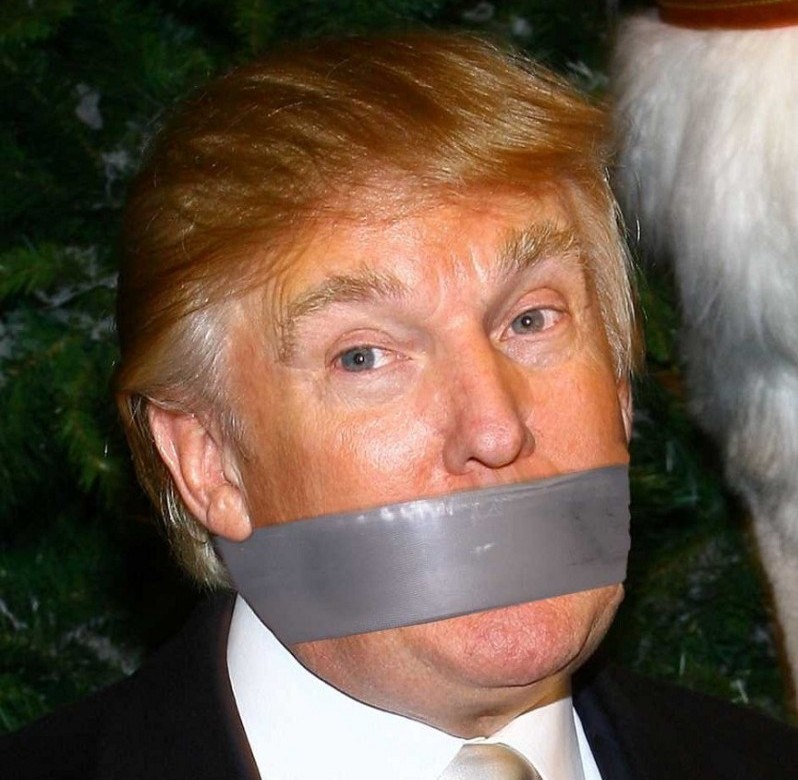 Trump duct tape mouth Blank Meme Template
