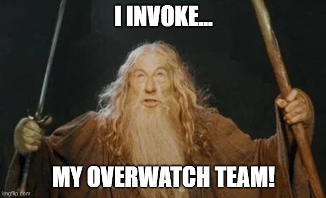 I invoke my overwatch team | I INVOKE... MY OVERWATCH TEAM! | image tagged in overwatch memes | made w/ Imgflip meme maker