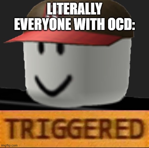 Roblox Triggered | LITERALLY EVERYONE WITH OCD: | image tagged in roblox triggered | made w/ Imgflip meme maker