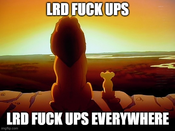 Lion King Meme | LRD FUCK UPS; LRD FUCK UPS EVERYWHERE | image tagged in memes,lion king | made w/ Imgflip meme maker
