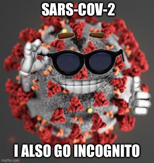 Coronavirus | SARS-COV-2; I ALSO GO INCOGNITO | image tagged in coronavirus | made w/ Imgflip meme maker