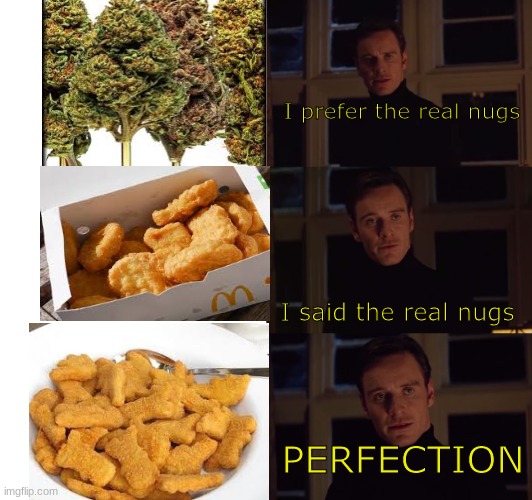 i prefer the real | I prefer the real nugs; I said the real nugs; PERFECTION | image tagged in i prefer the real | made w/ Imgflip meme maker