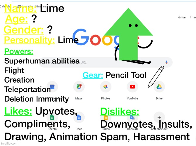 Lime's Bio! | made w/ Imgflip meme maker