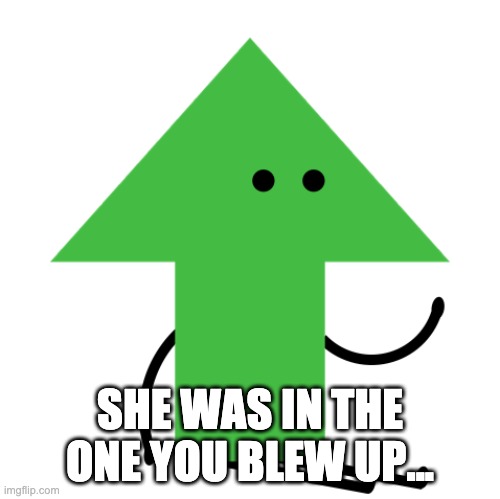 SHE WAS IN THE ONE YOU BLEW UP... | image tagged in lime the upvote | made w/ Imgflip meme maker