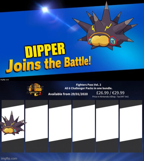 Dipper joins the battle (and team eterna) | DIPPER | image tagged in blank joins the battle,fighter pass voluem2 | made w/ Imgflip meme maker