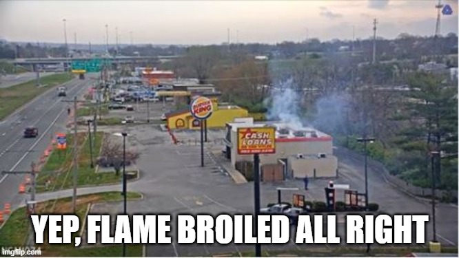 Have It Your Way | YEP, FLAME BROILED ALL RIGHT | image tagged in funny picture | made w/ Imgflip meme maker