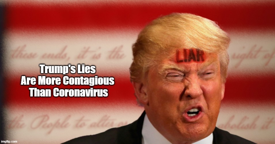 Trump's Lies 
Are More Contagious 
Than Coronavirus | made w/ Imgflip meme maker