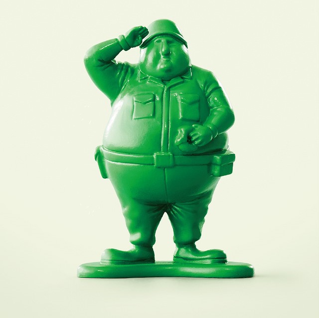 Fat Green Army Man Blank Meme Template