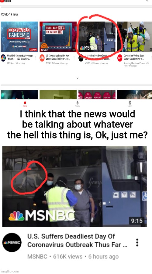 I think that the news would be talking about whatever the hell this thing is, Ok, just me? | image tagged in blank white template | made w/ Imgflip meme maker