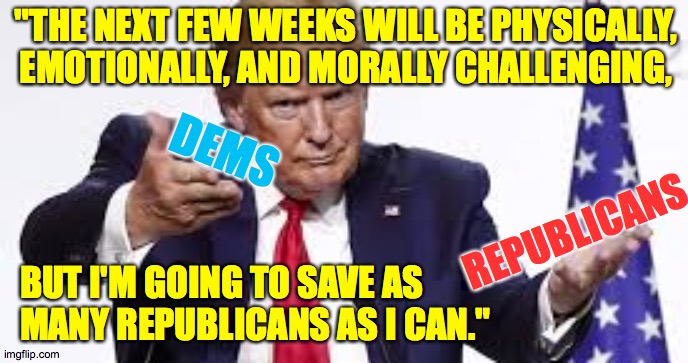 It's a different kind of gerrymandering, but it's not new. | "THE NEXT FEW WEEKS WILL BE PHYSICALLY, EMOTIONALLY, AND MORALLY CHALLENGING, DEMS; REPUBLICANS; BUT I'M GOING TO SAVE AS MANY REPUBLICANS AS I CAN." | image tagged in memes,covid-19,tough choices trump | made w/ Imgflip meme maker