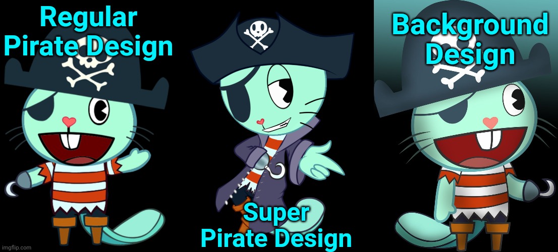 Russell Pirate Design (HTF Pirate Crew) | Regular Pirate Design; Background Design; Super Pirate Design | image tagged in happy tree friends,cartoon,drawing,pirates | made w/ Imgflip meme maker