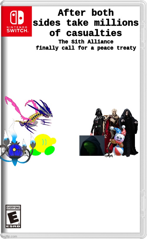 We shall discuss this treaty in the comments. | After both sides take millions of casualties; The Sith Alliance finally call for a peace treaty | image tagged in nintendo switch,splatoon,starwars,war,peace | made w/ Imgflip meme maker