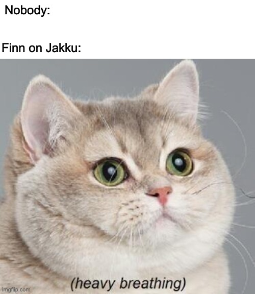 *Excessive Panting* | Nobody:; Finn on Jakku: | image tagged in memes,heavy breathing cat,star wars | made w/ Imgflip meme maker