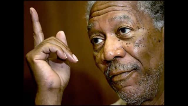 Morgan Freeman Pointing Up Blank Meme Template