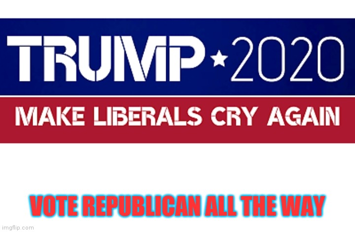 VOTE REPUBLICAN ALL THE WAY | made w/ Imgflip meme maker