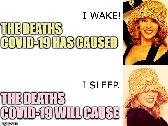 Conservatives with this outlook will always say you are panicking and will always be proven wrong as soon as tomorrow. | image tagged in covid-19,coronavirus,pandemic,conservative logic,panic,deaths | made w/ Imgflip meme maker