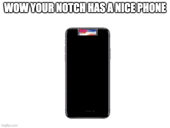 Blank White Template | WOW YOUR NOTCH HAS A NICE PHONE | image tagged in blank white template | made w/ Imgflip meme maker