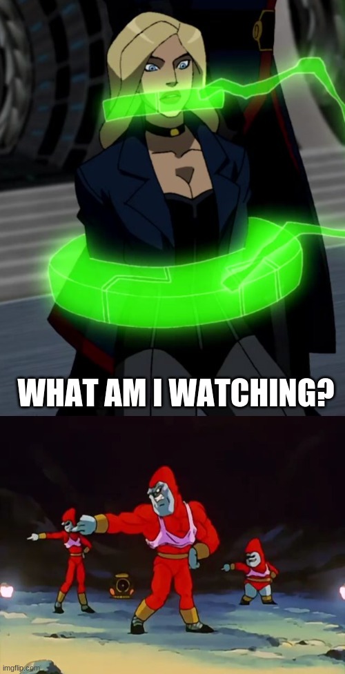 WHAT AM I WATCHING? | image tagged in black canary gagged | made w/ Imgflip meme maker