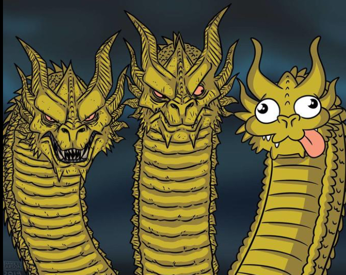 High Quality Ghidorah Heads Blank Meme Template