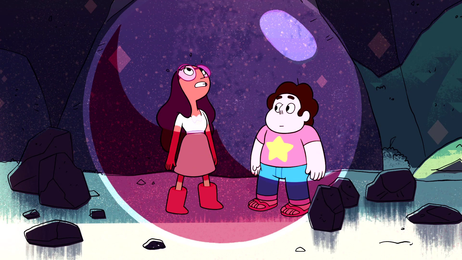 Steven and Connie in a bubble Blank Meme Template