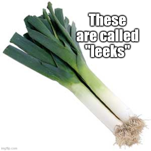 These are called "leeks" | made w/ Imgflip meme maker
