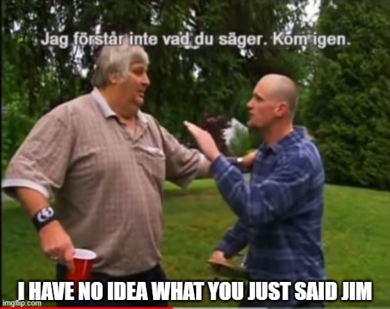 Vito gibberish | I HAVE NO IDEA WHAT YOU JUST SAID JIM | image tagged in vito gibberish | made w/ Imgflip meme maker