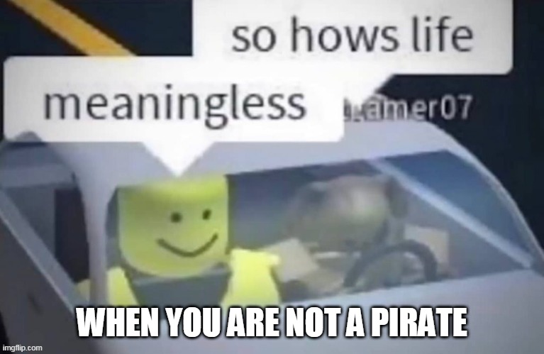 WHEN YOU ARE NOT A PIRATE | made w/ Imgflip meme maker