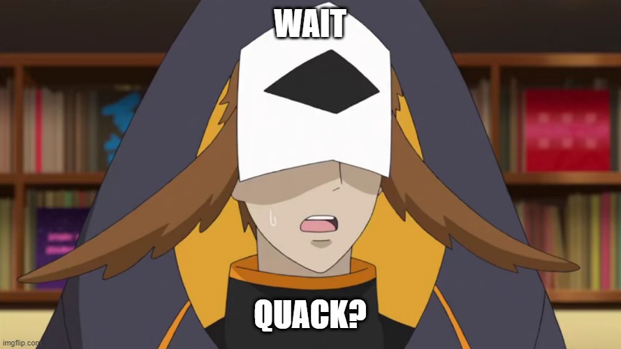 Confused Fukurou | WAIT QUACK? | image tagged in confused fukurou | made w/ Imgflip meme maker