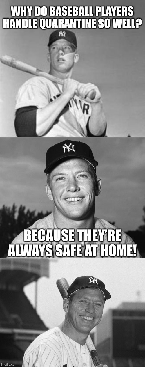 Bad Mickey Mantle Puns | image tagged in dashhopes,memes,bad mickey mantle puns,baseball | made w/ Imgflip meme maker