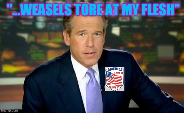 Brian Williams Was There | "...WEASELS TORE AT MY FLESH" | image tagged in memes,brian williams was there,fake news,nonsense | made w/ Imgflip meme maker
