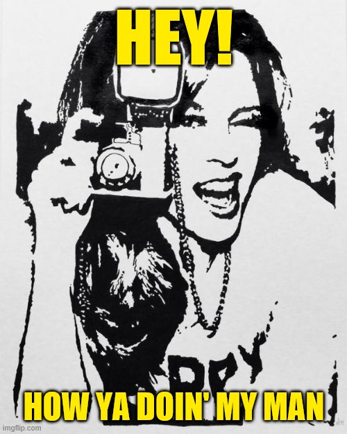 Kylie fan art | HEY! HOW YA DOIN' MY MAN | image tagged in kylie fan art | made w/ Imgflip meme maker