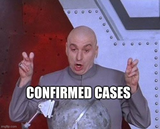 LIARS | CONFIRMED CASES | image tagged in dr evil laser,coronavirus,liars,conspiracy,lies,mainstream media | made w/ Imgflip meme maker