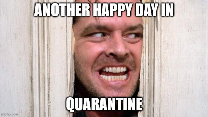The Shining | ANOTHER HAPPY DAY IN; QUARANTINE | image tagged in the shining | made w/ Imgflip meme maker
