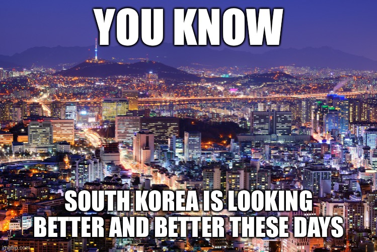 Don't let anyone tell you the crisis we're experiencing here in the States was inevitable. South Korea got an early handle on it | YOU KNOW SOUTH KOREA IS LOOKING BETTER AND BETTER THESE DAYS | image tagged in seoul skyline,south korea,covid-19,coronavirus,korea,pandemic | made w/ Imgflip meme maker