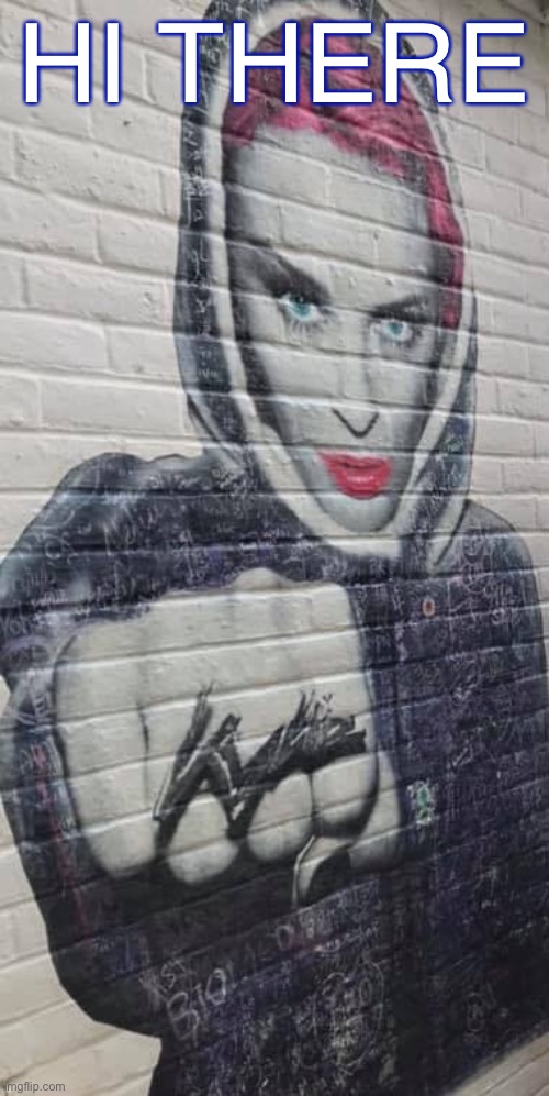 Kylie mural | HI THERE | image tagged in kylie mural | made w/ Imgflip meme maker